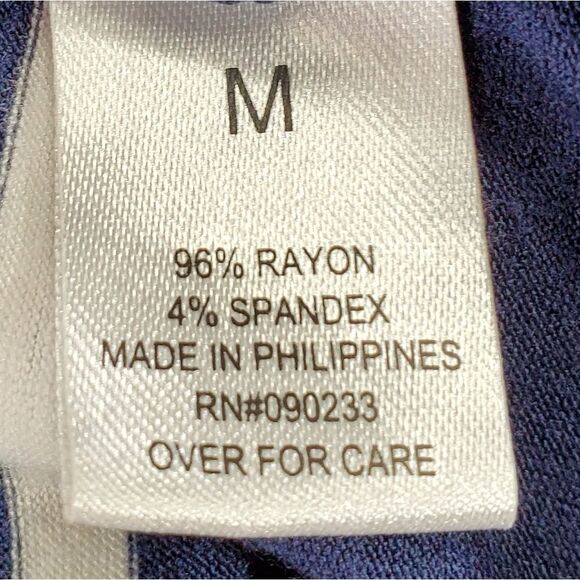 🔺️Nollie Blue & White Striped Scoop Neck Top Medium - Picture 7 of 8